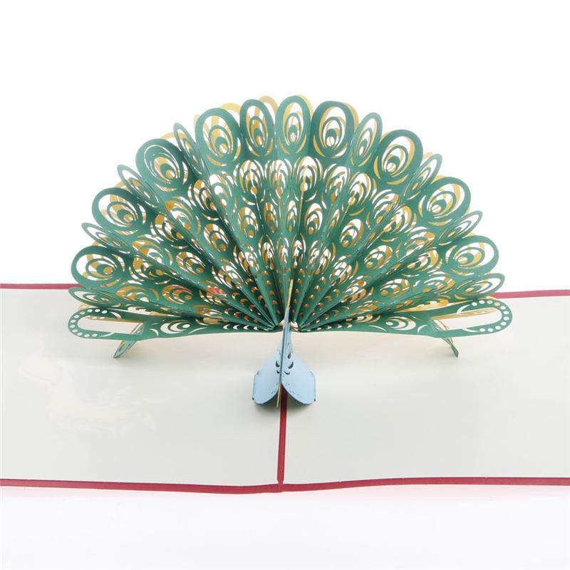 

Greeting Cards 3D Up Card Peacock Birthday Easter Anniversary Mother's Day Thanks
