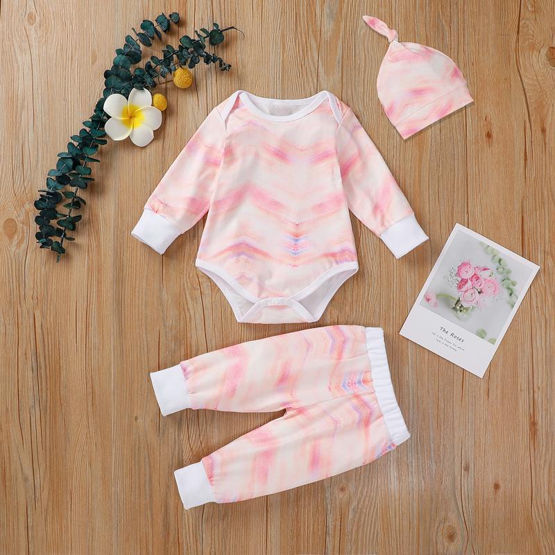 

Clothing Sets Born Infant Baby Boys Girls Clothes Rainbow Merfolk Print Romper Bodysuit+Pants+Hat Outfit 3 6 9 12 Months Ropa Para Bebes, White