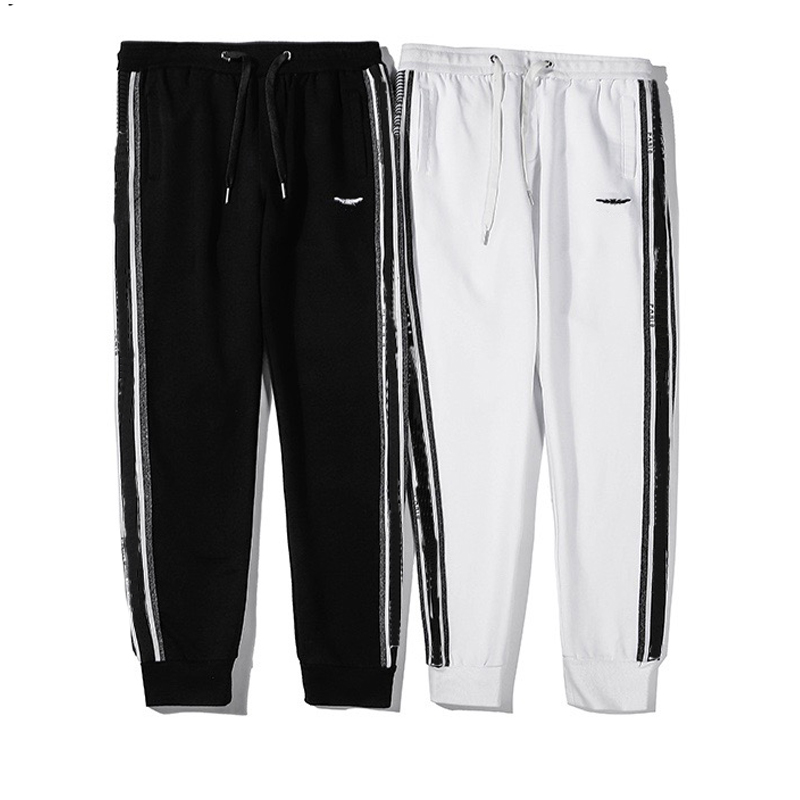 

Mens pants joggers paris style Casual couple Animal embroidery Letter sweatpants Size M-2XL, Black
