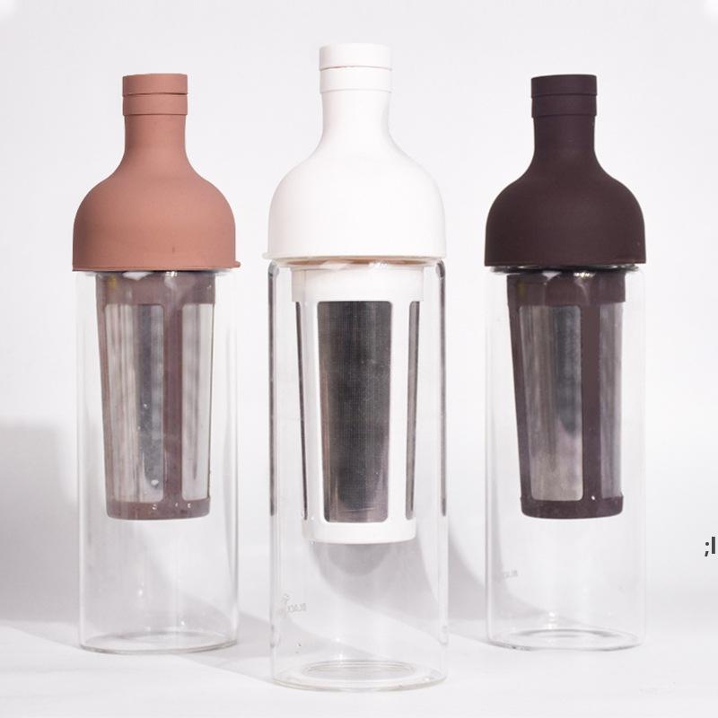 

650ml High Quality Coffee Cold Brew Teapot Water Bottles Colded Brew Glass Fruit Tea Milk Pot seaway CCA12127, White