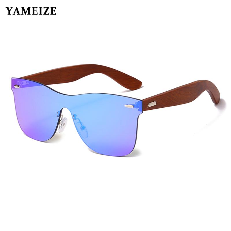 

Sunglasses YAMEIZE Fashion Rimless For Men Vintage Retro Women One Pieces Wood Glasses Mirror Eyeglasses Oculos Gafas