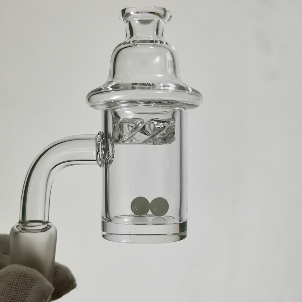 

25mm XXL Flat Top Quartz Banger Nail 5mm Thick Bottom Domeless Quartz Banger with Terp Pearl Cyclone Spinning Carb Cap