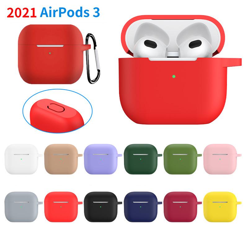 

For AirPods 3rd Generation Airpods 3 4 Cases Silicone Protective Sleeve Earphone Case Full Cover 2021 Bletooth Headphone Accessories With Hook
