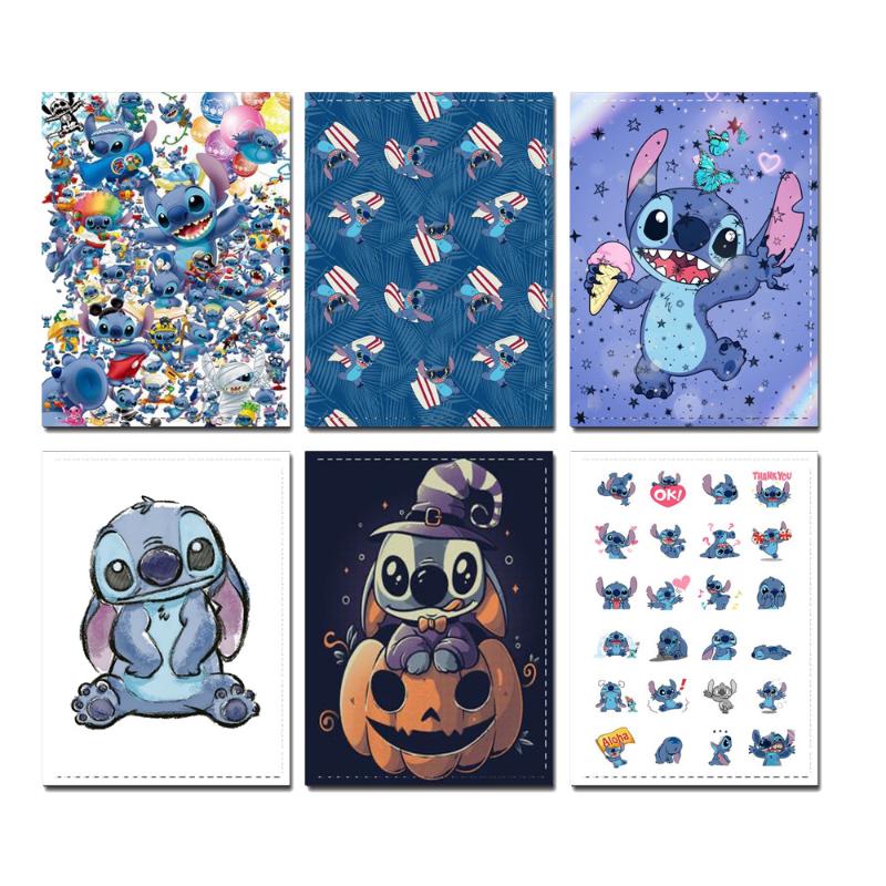 

Diaper Bags Disny Stitch Cartoon PU Waterproof Passport Boy Girl Card Holder Student ID Cartooon Coin Bag, Sky blue