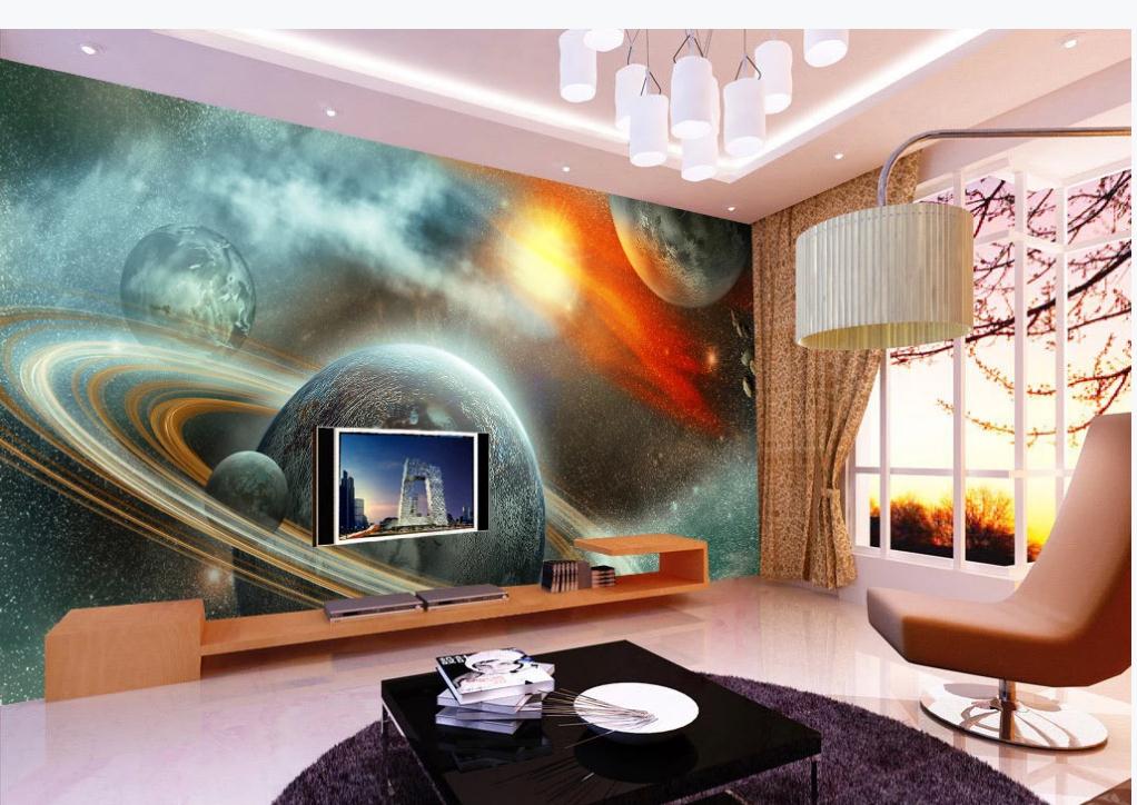 

3d sky 3d customized wallpaper TV background wall 3d murals wallpaper for living room, Blue