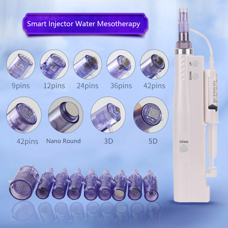 

2 in 1 Nano Mesotherapy Microneedle Pen Mesogun Hydra Injector Derma Pen Portable Smart Injector Pen Facial Treatment Machine Ra