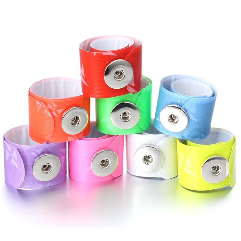 

10pcs/lot Hot Sale Creative Circle Pvc Snap Jewelry Fit 18mm Snap Button Bracelet For Women Children Fun Gift Diy Button jllqDd