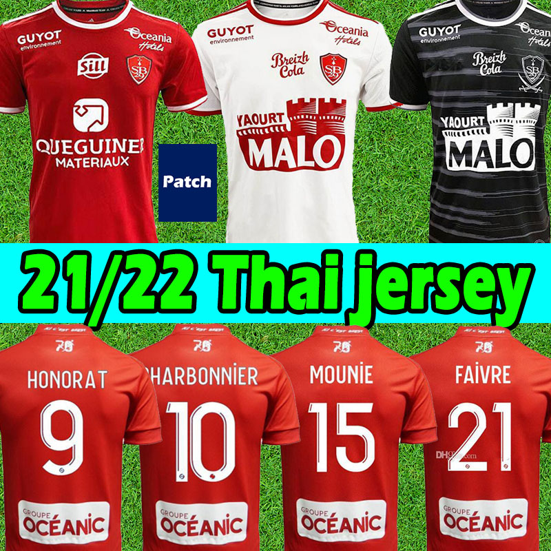 

2021 2022 Stade Brestois soccer jerseys 21/22 LASNE DIALLO GRANDSIR CHARBONNIER FAUSSURIER Customize Brest football shirt men, 21 22 away