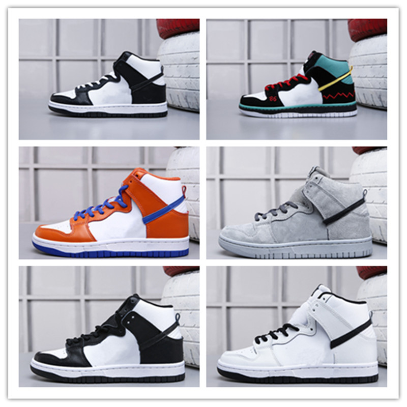 

Grey black and white x SB Dunks Man Black and white and green Casual High top sneakers for men&women walking shoes 36-44