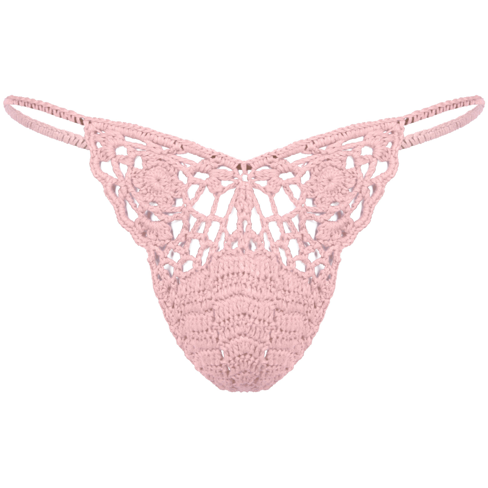 

Mens Erotic Lingerie T-Back Thongs Panties Handmade Crocheted G-String Hollow Out Bulge Pouch Briefs Elastic Waistband Underwear