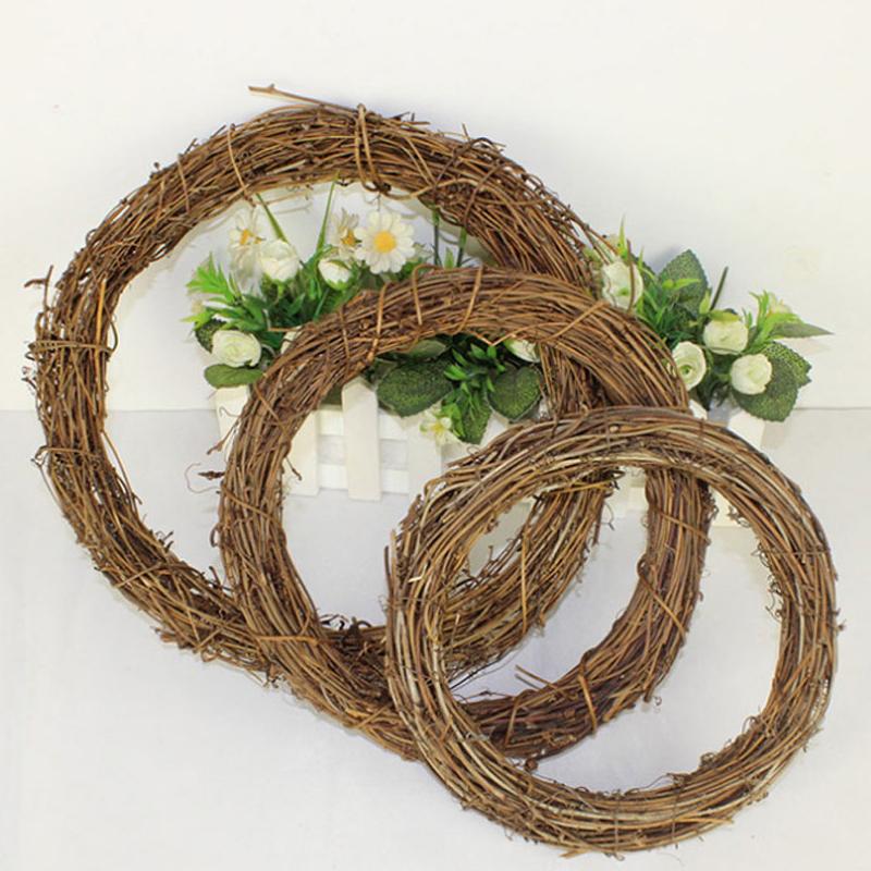 

Decorative Flowers & Wreaths 1pc Round Natural Rattan Wreath Stem Branch Ring Garland For Wedding Birthday Party Decor Supplies Christmas Gi
