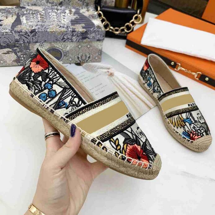 

Luxurys Casual Shoes Espadrilles Summer Designers ladies flat Beach Half Slippers fashion woman Loafers Fisherman canvas Shoe, Color 1