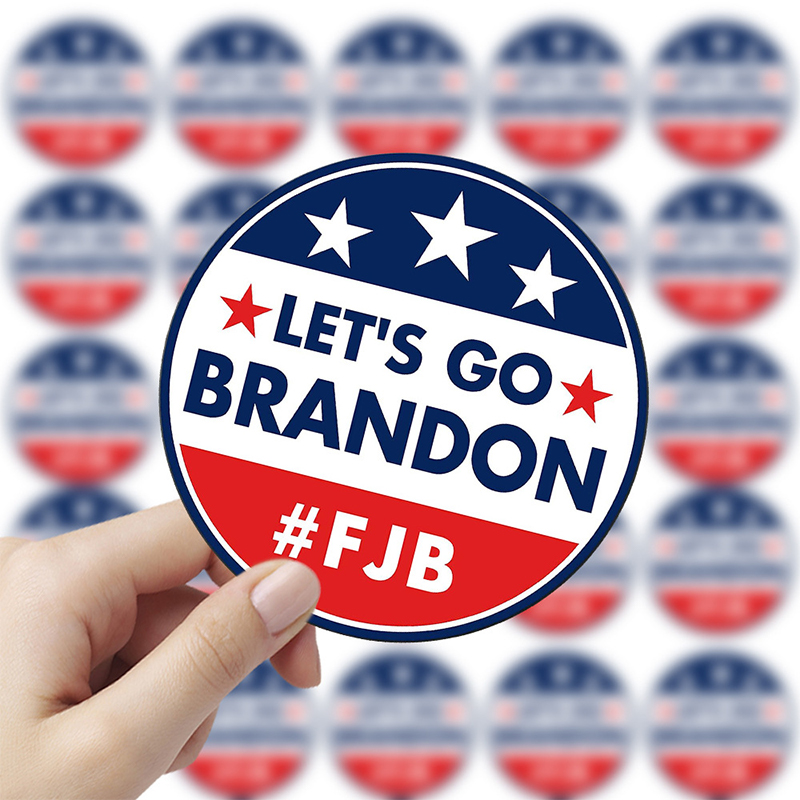 

100Pcs/Lot FBJ Let's Go Brandon Stickers Hotsale USA President Biden Sticker For Phone Skateborad Luggage Notebook Decals, Multi-color