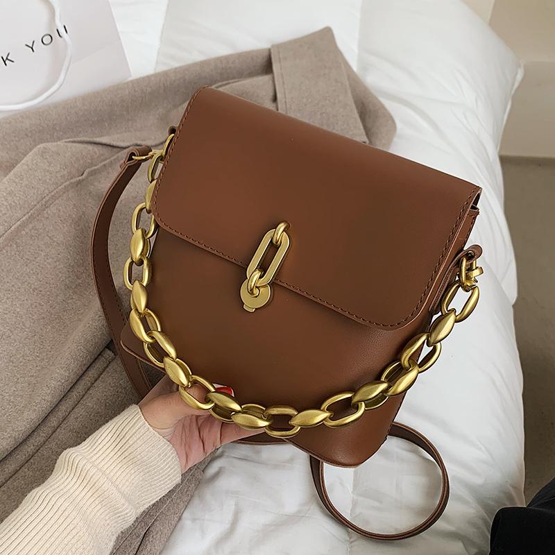 

Niche Design Senior Handbags 2021 New Fashion Western-style Messenger Bag Hot Style Chain Handbag Square Bag Width: 19cm, Black
