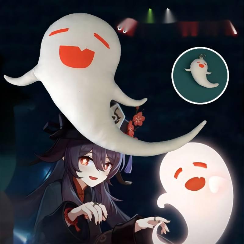

Keychains Hu Tao Ghost Car Decoration Genshin Impact Keychain Accessories Anime Key Ring Lovely Bag Pendant Kawaii Gifts Plush Toys