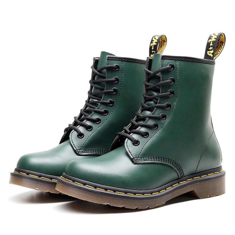Boots Spring Female British Style Short Round Toe Split Leather Women's Shoes Big Size 34--48 OULYYYOGO