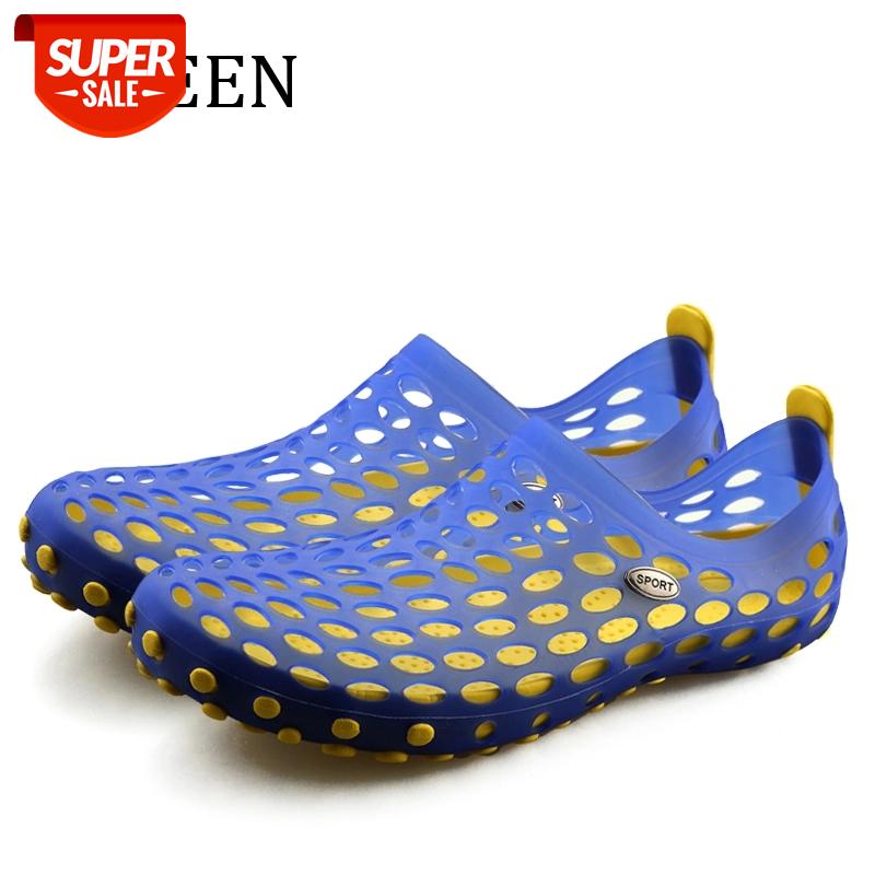 

YWEEN Fashion Men Shoes Summer Beach Garden Hole Shoes Outdoor Clogs Ladies Light Weight EVA Crocse Anti-slip Flat Sandals #xE6G, Black