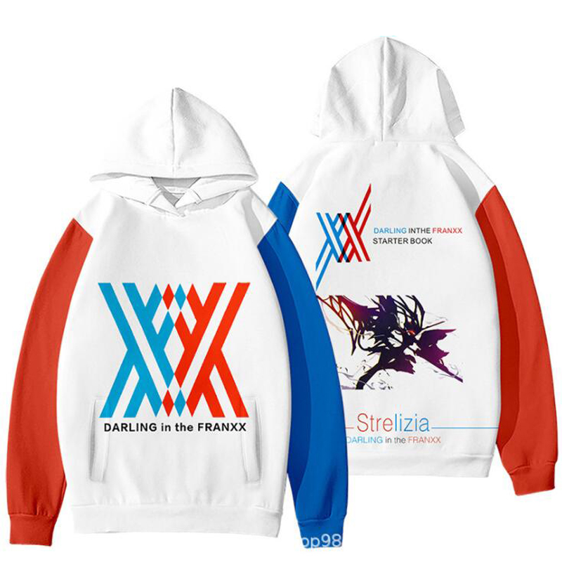 

Zero Two 3D Hoodie Anime Darling In The Franxx Full Printed Pullover Hooded Sweatshirt Women Men Casual Sportswear Streetwear cosplay