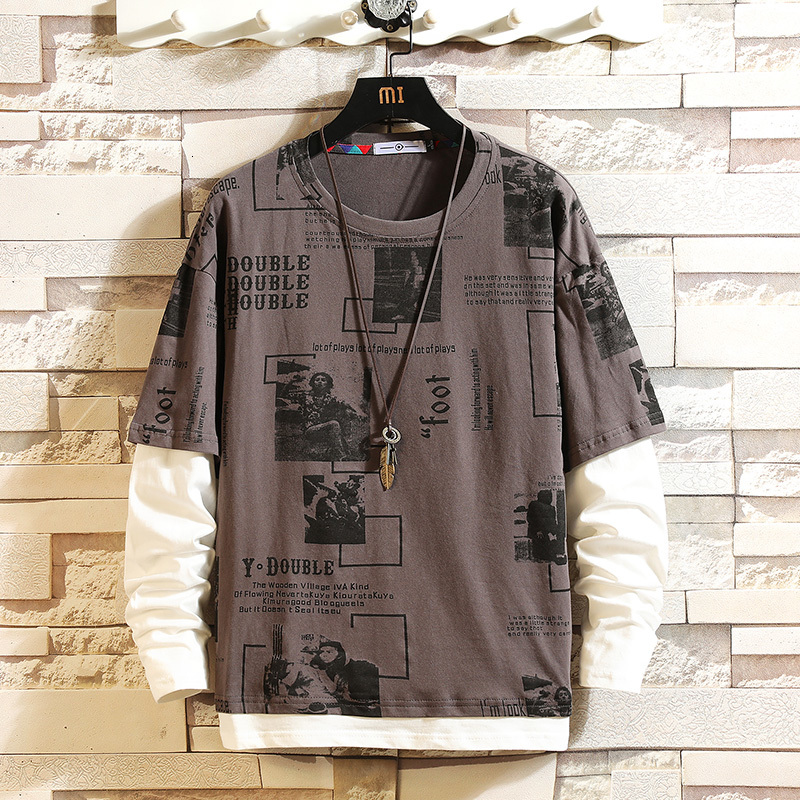 

2021 New 2021autumn Spring Fashion One Pieces Print Tshirt Men's Long Sleeve Casual o Neck T-shirt for Man Top Tees 1dnv, T3202 5