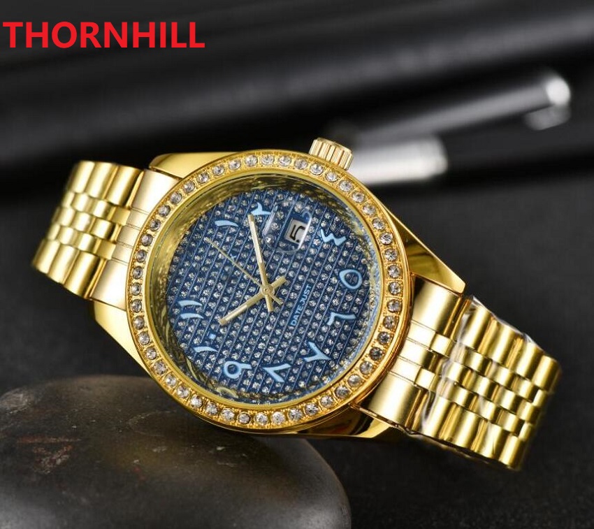 

Fashoin style men women Arabic numerial watch quartz movement all diamonds ring iced out watchs high quality unisex dress lady clock montre de luxe, As pic