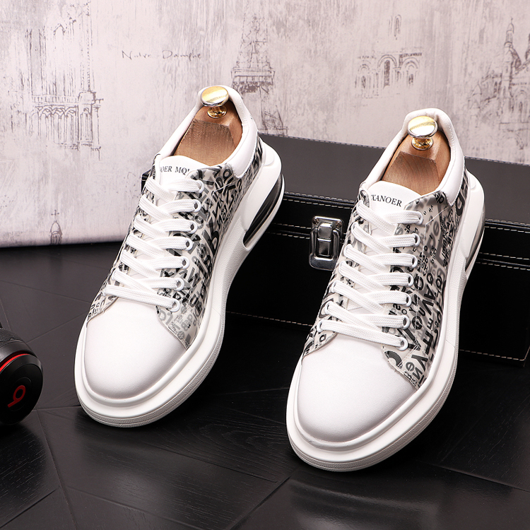 

Luxury Designer Wedding Dress Shoes Fashion Style White Chunky Printed Leather Sneakers Spring Autumn Laceup Platform Trainers Ma
