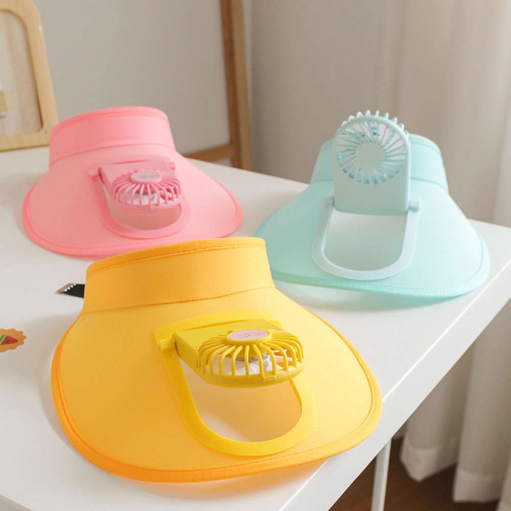 

Baby Hat summer rechargeable with fan sunshade hat boys and girls sunscreen outdoor children's big eaves empty top, Blue;gray