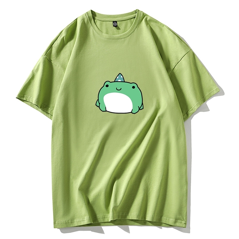 

Harajuku Kpop Women Tshirt Kawaii Skateboard Frog Tops Tee Fashion Casual Oversized Ladies Clothes Korean Style Femme T-shirts 210708, Green
