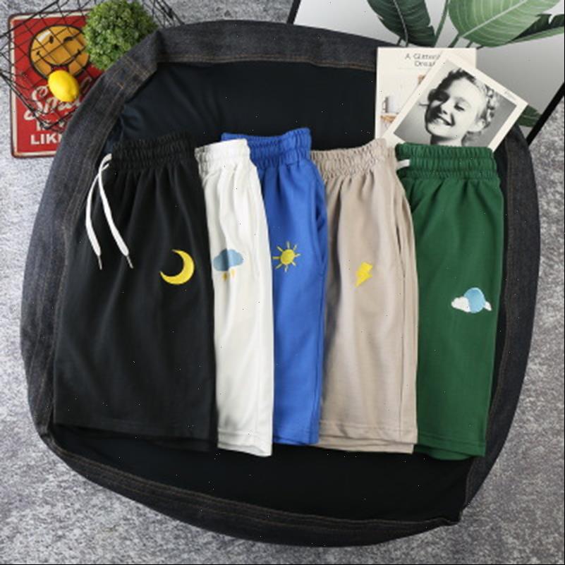 

summer fashion lovers shorts weather embroidery sweatpants leisure elastic drawstring waist soft comfort sweat short joggers, White;black