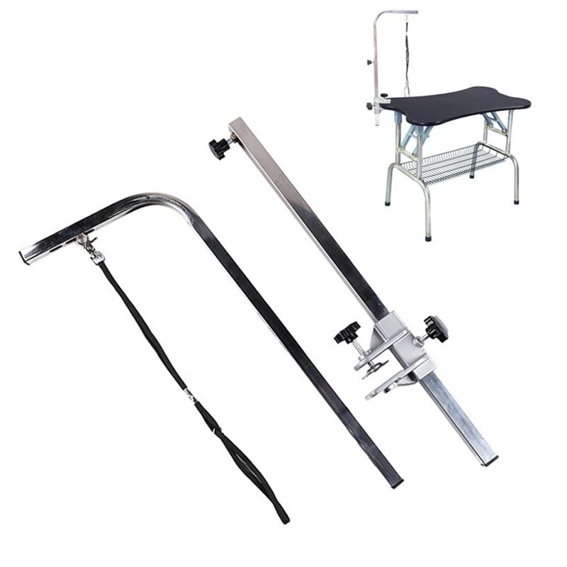

Dog Apparel 105cm Pets Grooming Bracket With Sling Adjustable Steel Suspender Table Arm Support Cat Holder For Bath Desk, White