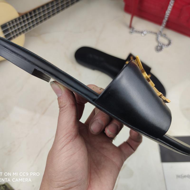 

2021 New Fashion luxury ladies flat slippers soft and comfortable leather women flat sandals Designer Sandals, Black 1