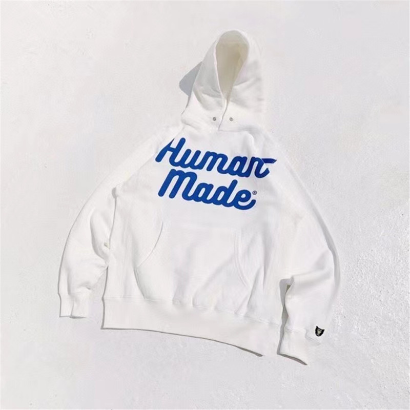 

2021 New Hoodie Hoody Men Women 1:1 Top Quality Cotton White Green Pullover Casual Human Made Sweatshirt Pox3