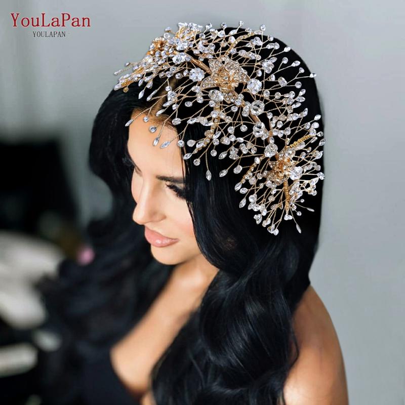

Hair Clips & Barrettes YouLaPan HP286 Luxury Bridal Tiara Alloy Flower Headband Handmade Rhinestone Headwear Wedding Jewelry And Assecories