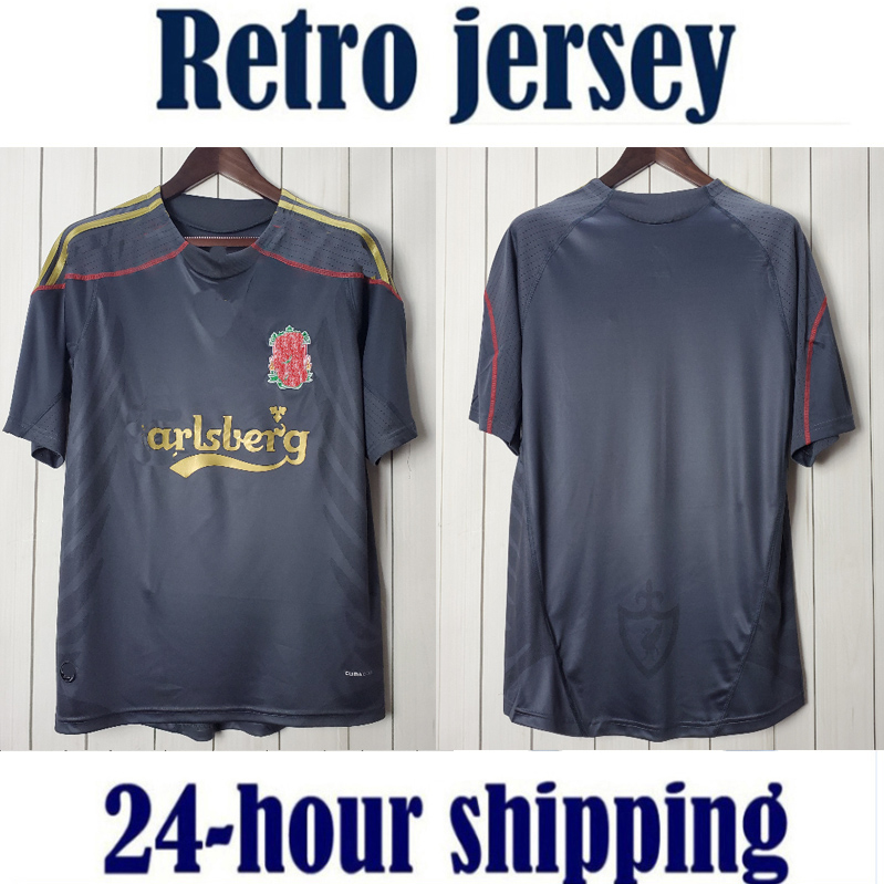 

09 10 away 2009 2010 Retro soccer jerseys Maillot Foot Camiseta Fútbol, Black;yellow