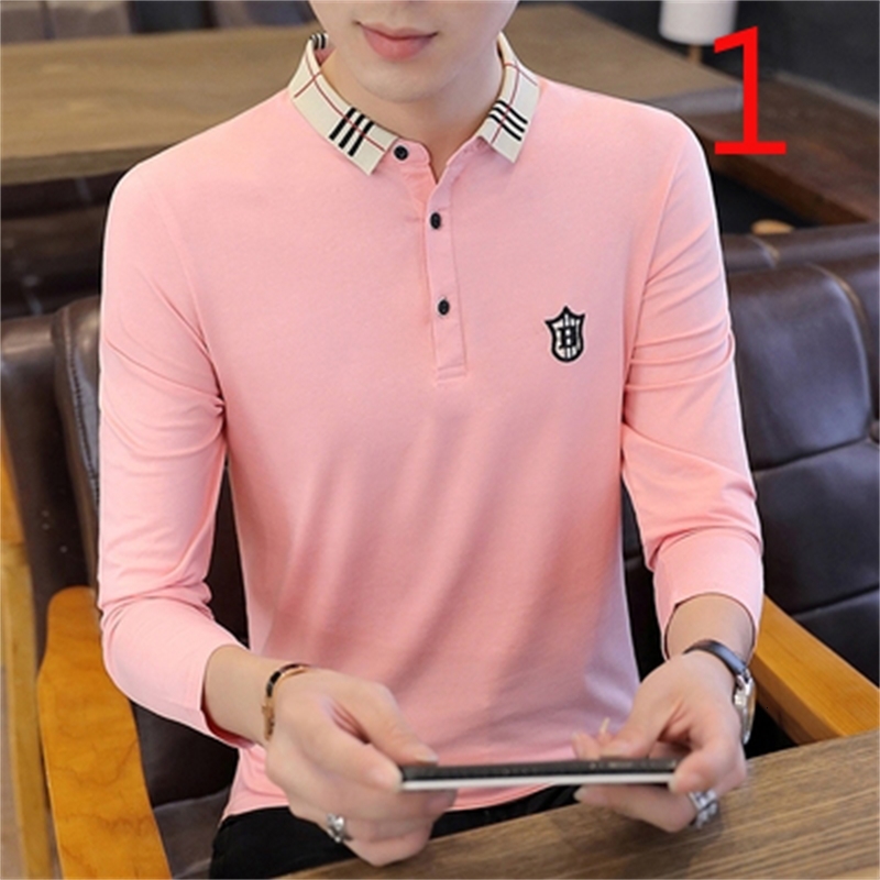 

2021 New Wave Men's Long-sleeved T-shirt Korean Version of the Self-cultivation Cotton Bottoming Shirt P2ch