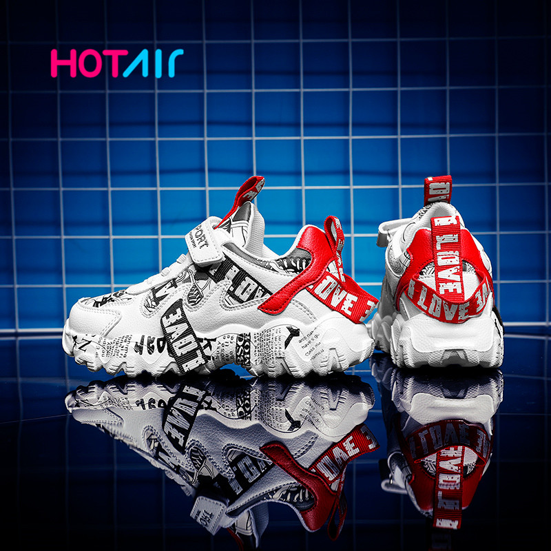 

2021 Spring Sneakers Kids Sports Shoes For Boys Children Casual Boy Sneaker Graffiti Girls Student Shoes Child Anti-Slippery, Red
