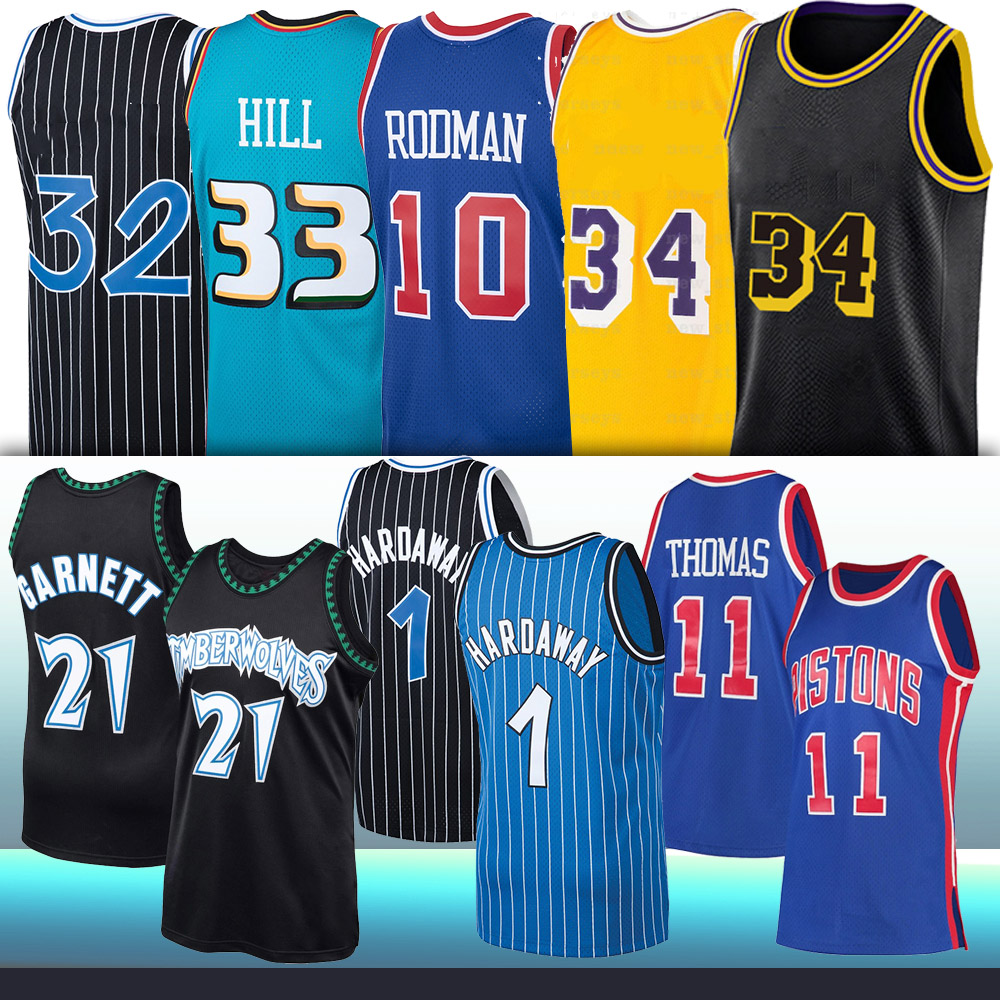 

33 Grant 11 Isiah Hill Thomas Rodman Hardaway 10 Dennis 1 Tim 1 Tracy Mcgrady Retro Ncaa Basketball Jerseys, Black;red