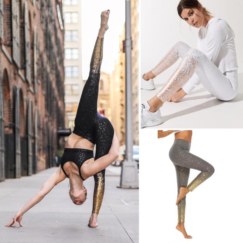 

Yoga Pants Hot Stamping Printing fitness Sports Leggings Breathable Slim Tight Yoga Pants Women, Black