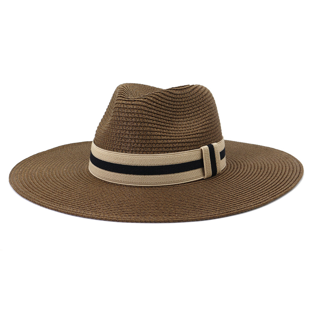 

British Style Straw Hat Men Panama Summer Hats for Women Vintage Jazz Fedora Cap Wide Brim Coffee Sombreros
