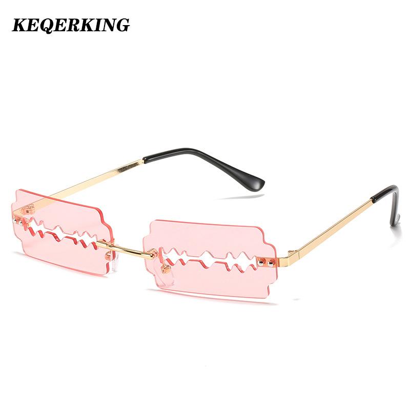 

Sunglasses 2021 Trendy Rimless Women Vintage Unique Hollow Steampunk Men Frameless Punk Sun Glasses Shades UV400