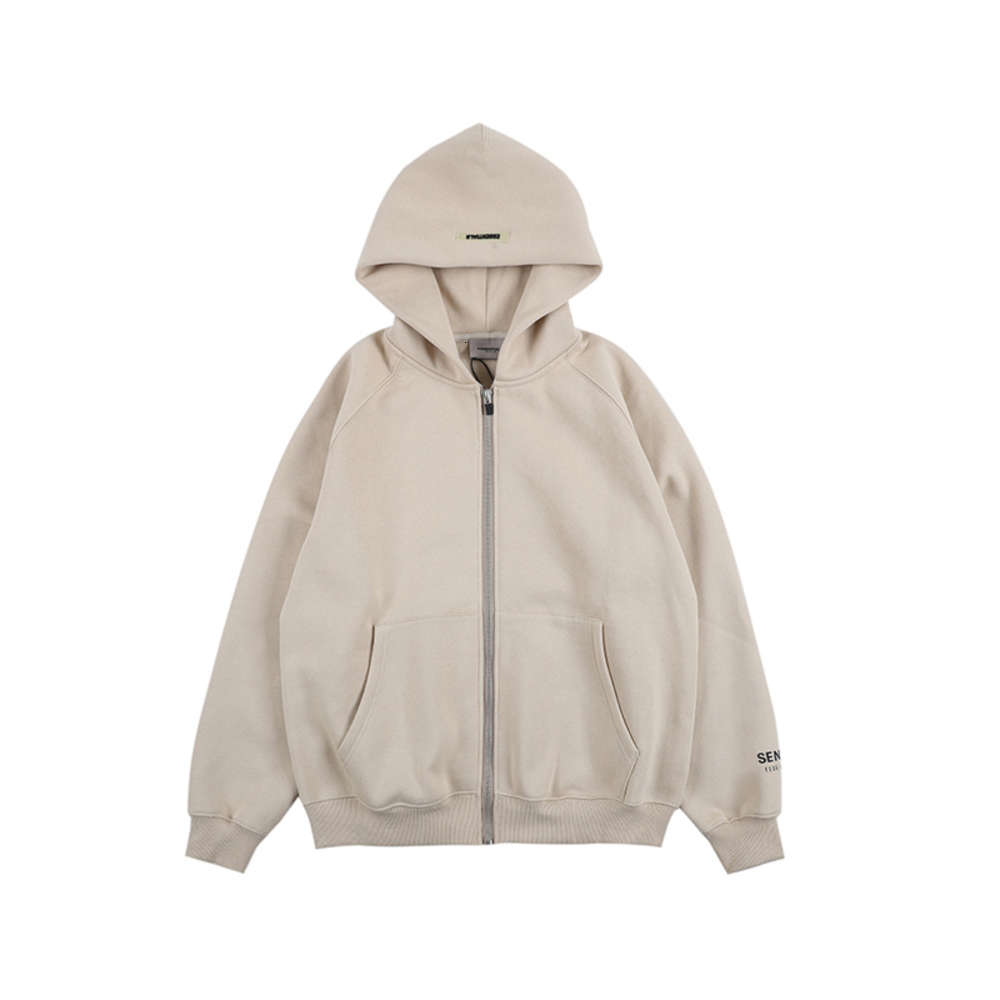 

Brand Designer Fashion Mannen Mode Ess-entials Running Jacket Rits Sweatshirt Sportkleding Gym Hoodies Training Kleding, White