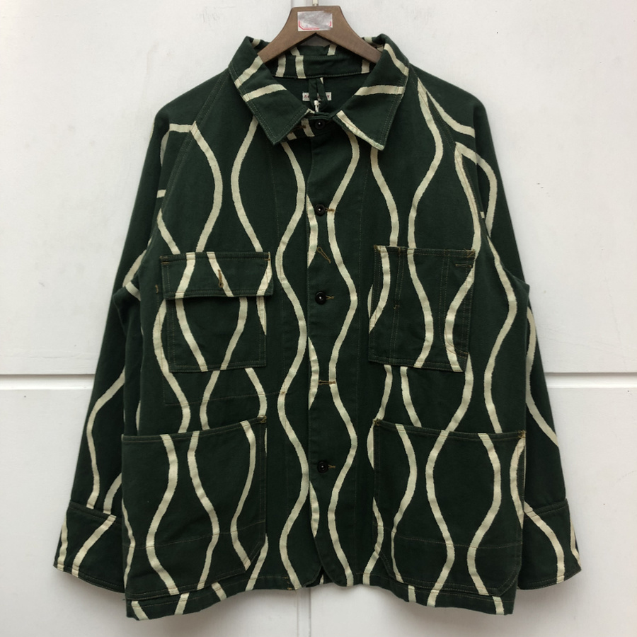 

2021 New Kapital Denim Jacket Men Women 1:1 Best-quality High Street Wave Striped Button Coat Multi-pocket Cargo Outerwear Wdqs