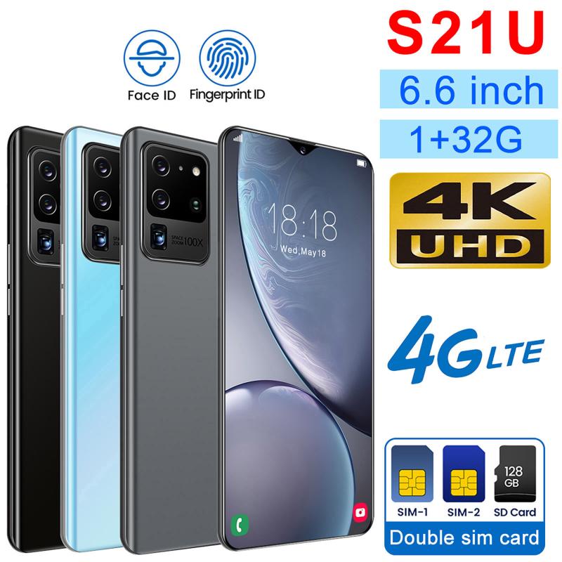 

S21U+ 18:9 Cell Phones Android 6.0 1GB+32GB Face ID 4G Smartphones 3200 MAh Telefingers Screen 6.6inch Walkie Talkie