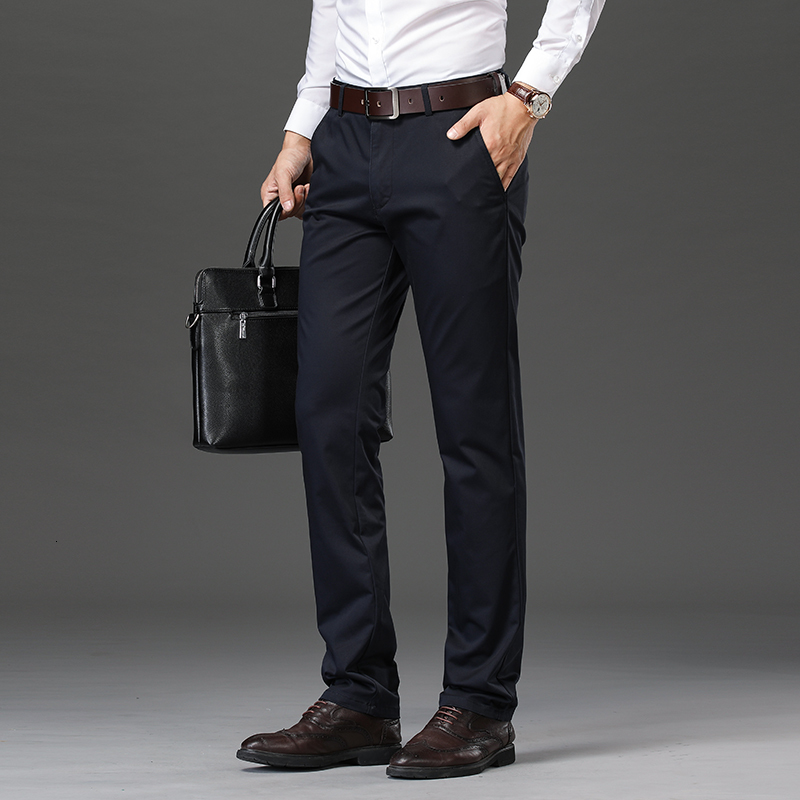 

2021 New Mens Suit Modal Stretch Slim Straight Men Pant Anti Wrinkle Casual Business Quality Trousers Soild Color Plus Size 29- 8bg5, Khaki
