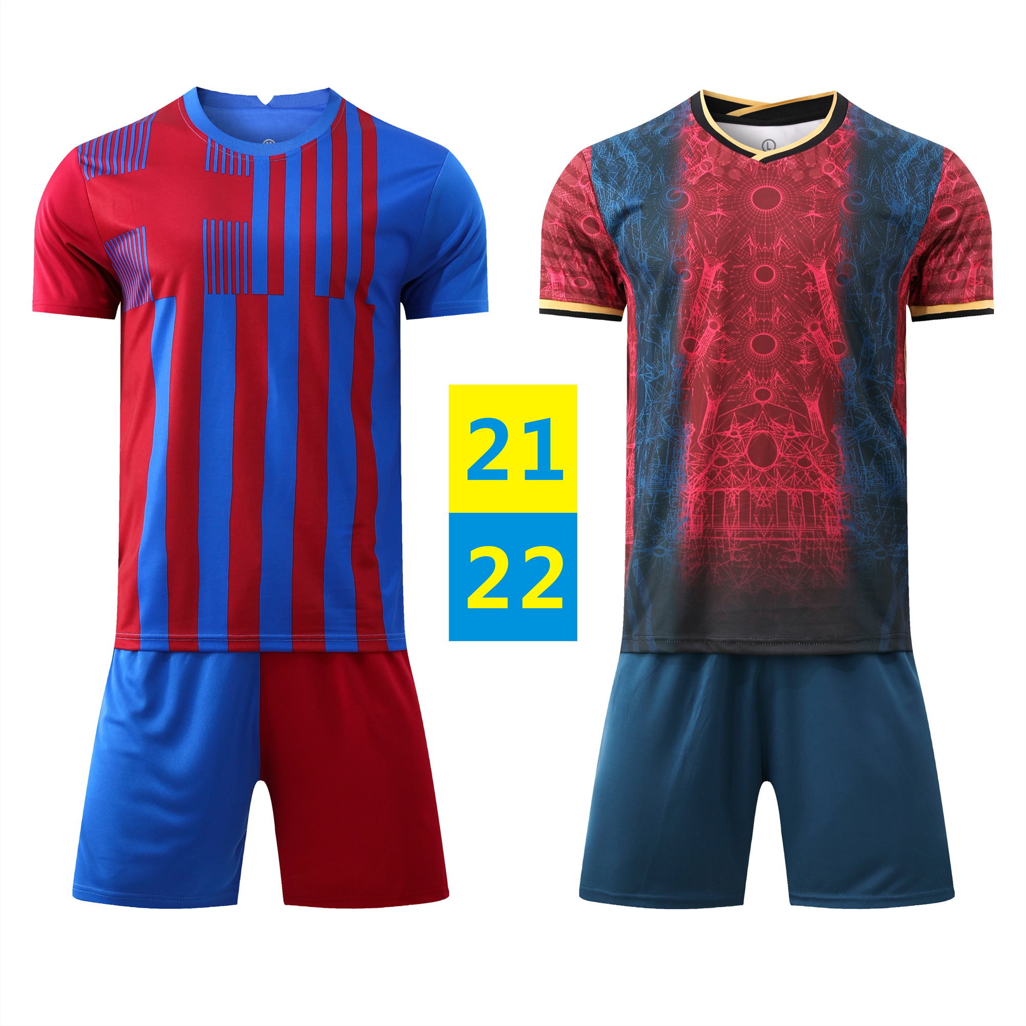 

2021 2022 Home Jersey Soccer Wear Men Kids Uniforms Training T Shirt Sets Away Maillots Children Football Short Sleeve suit Tracksuits 21 22 With Logo #BSZ-21B1, Blue red/ home jersey