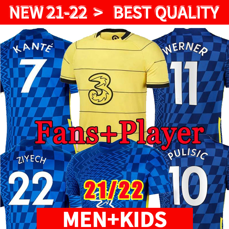 

Player version CFC soccer jersey PULISIC ZIYECH HAVERTZ KANTE WERNER ABRAHAM CHILWELL MOUNT JORGINHO 2021 2022 GIROUD football shirt 20 21 22 home away thrid fourth, 2122 home player version