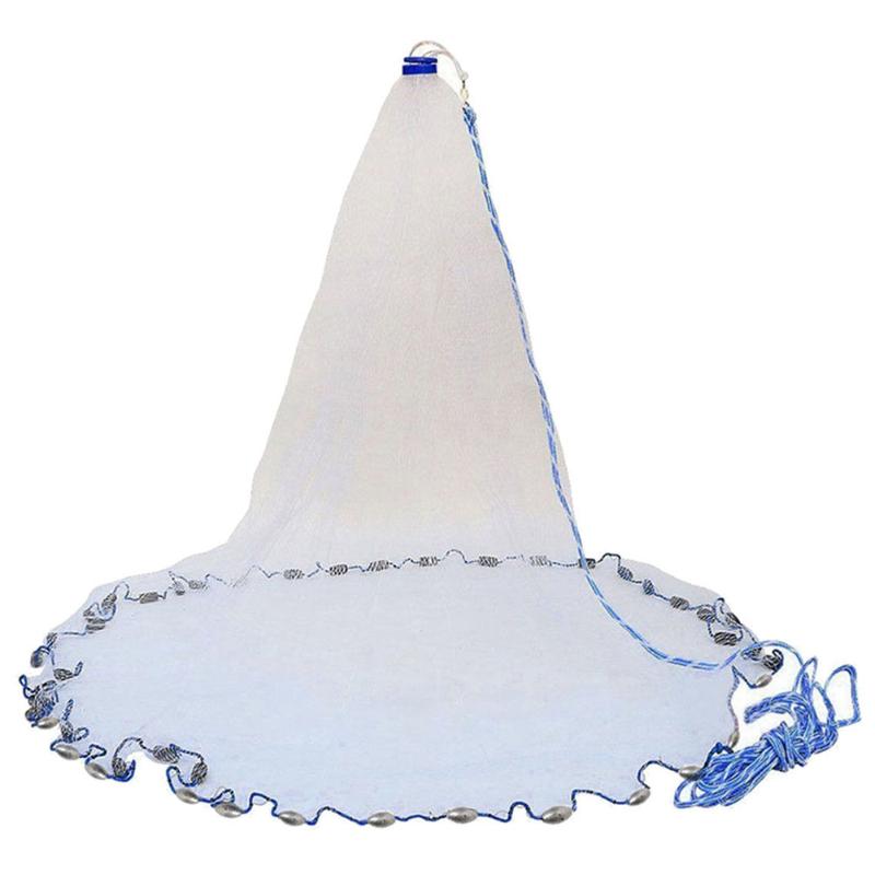 

Fishing Accessories BMDT-8Ft 2.4M Net Bait Easy Throw Hand Cast 3/4 Inch Strong Nylon Mesh + Sinker