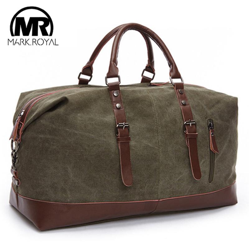 

Duffel Bags MARKROYAL Mens Canvas Overnight Travel Large Capacity Luggage Wild Bag Leisure Handbags Shoulder 7051, Black
