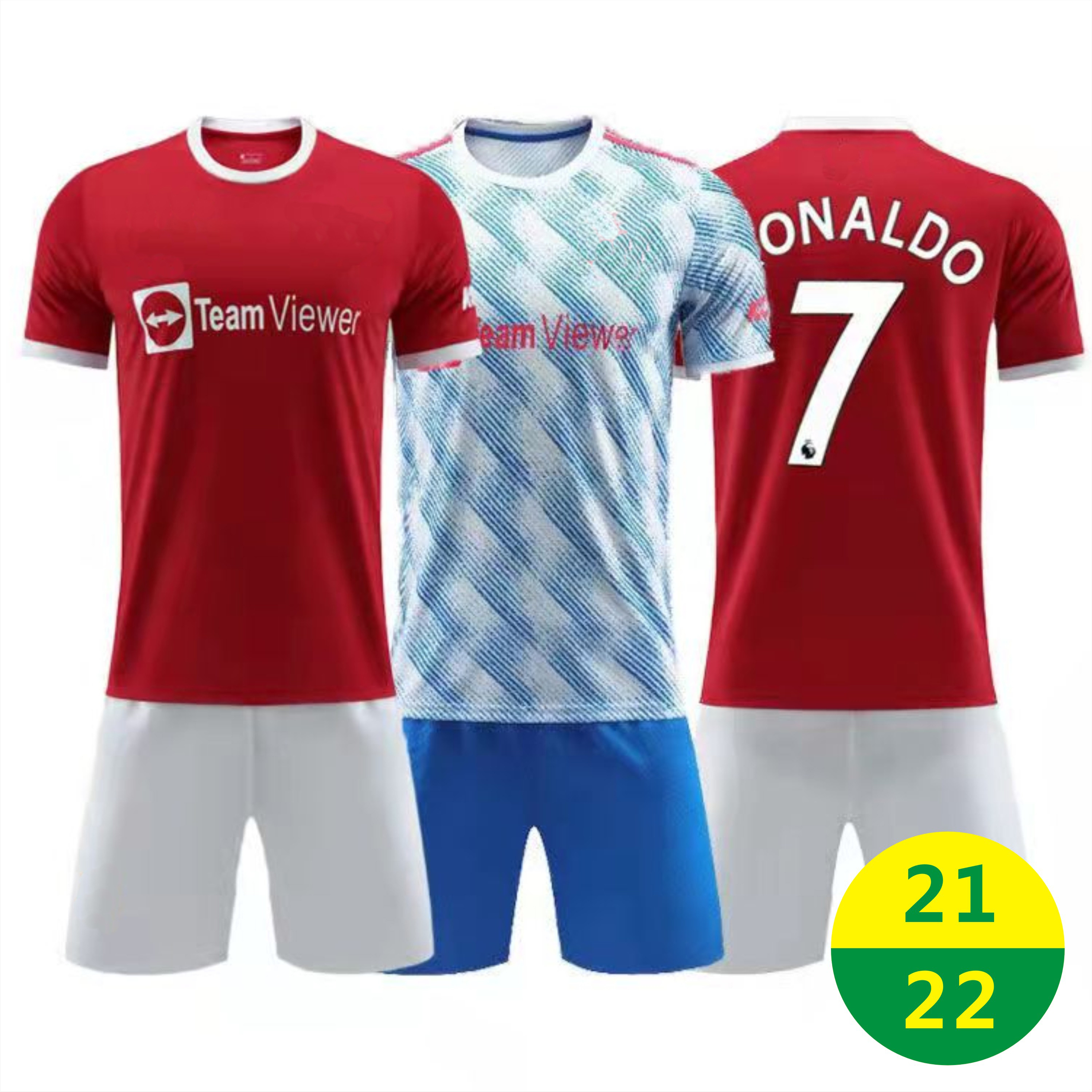 

US Fast 21 22 Home Jersey Soccer Wear RONALDO Short Sleeve kit sets #7 Football Jerseys 2021 Away Uniforms Soccers Training T Shirt 2022 With Logo #MLZ #MLK, Away 2/short sleeve suit