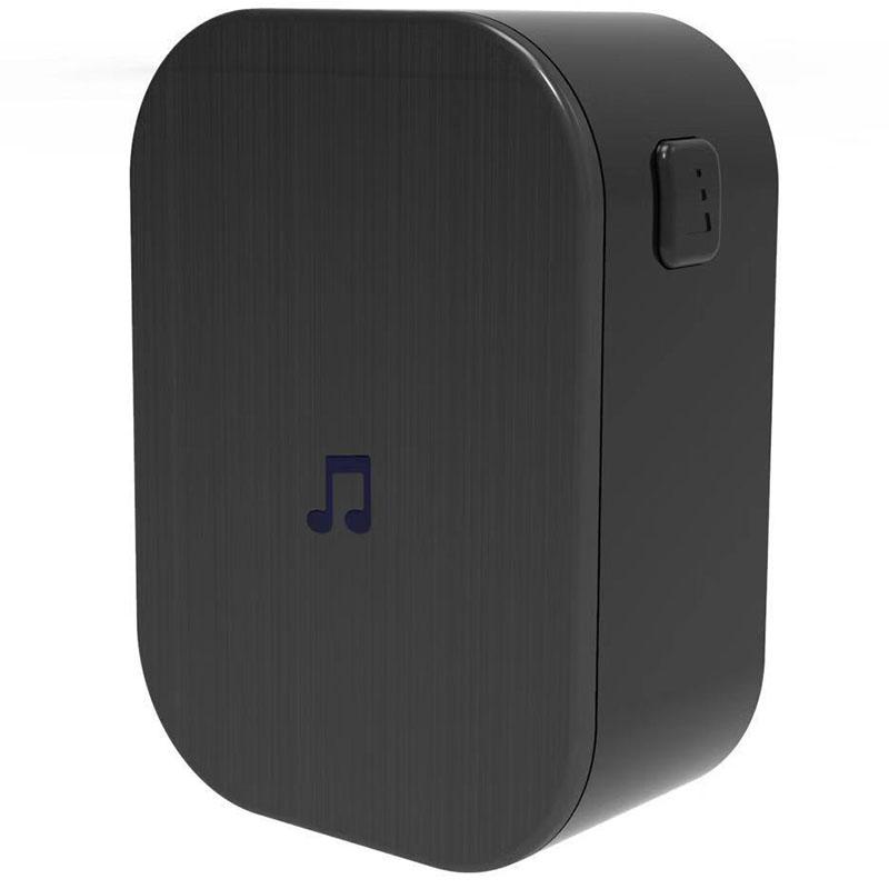 

Plug-in Chime Wireless Indoor Doorbell Extender for Video Doorbell with Camera White US Plug Black