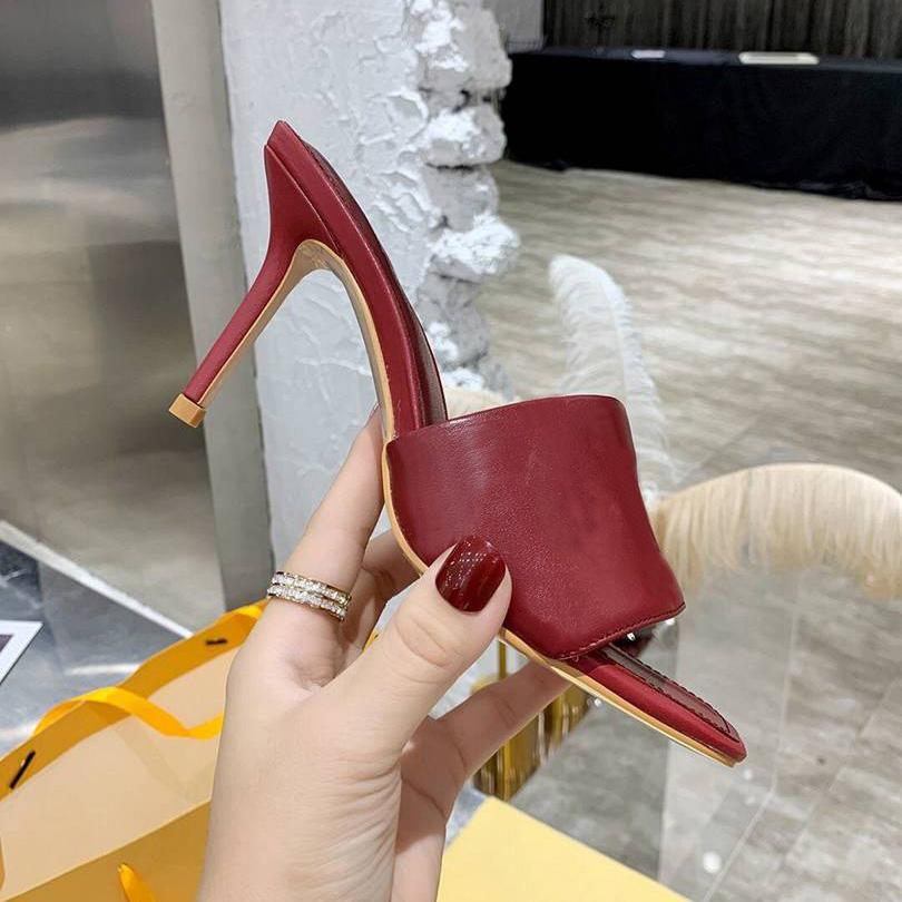 

2021 Multicolor Women slippers designer sandals round toe sandal woman fashion slipper Party flat 9.5cm high heel slides, With box (no order)